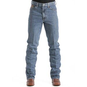 Cinch Men's Bronze Label High Rise Straight Leg Jean Med. Wash Distressed 34X32